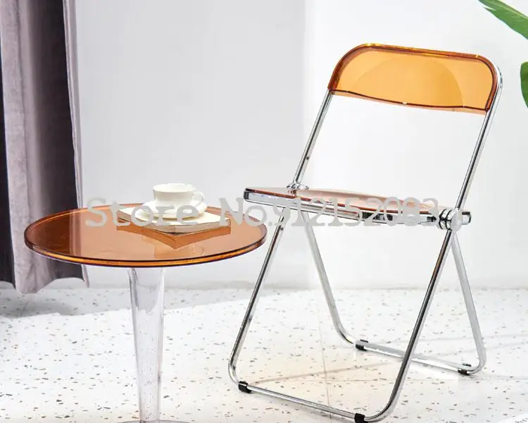 Ins скандинавский сетчатый красный прозрачный стул акриловый обеденный бытовой