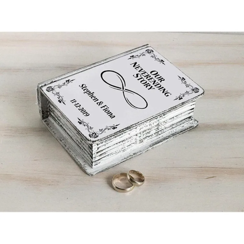 Уникальная шкатулка для колец с гравировкой под заказ ювелирных изделий коробка