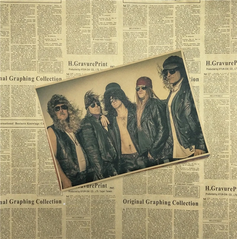 Винтажный постер Guns N плакат с розами Slash рок-гитарист картина Мастер ретро -