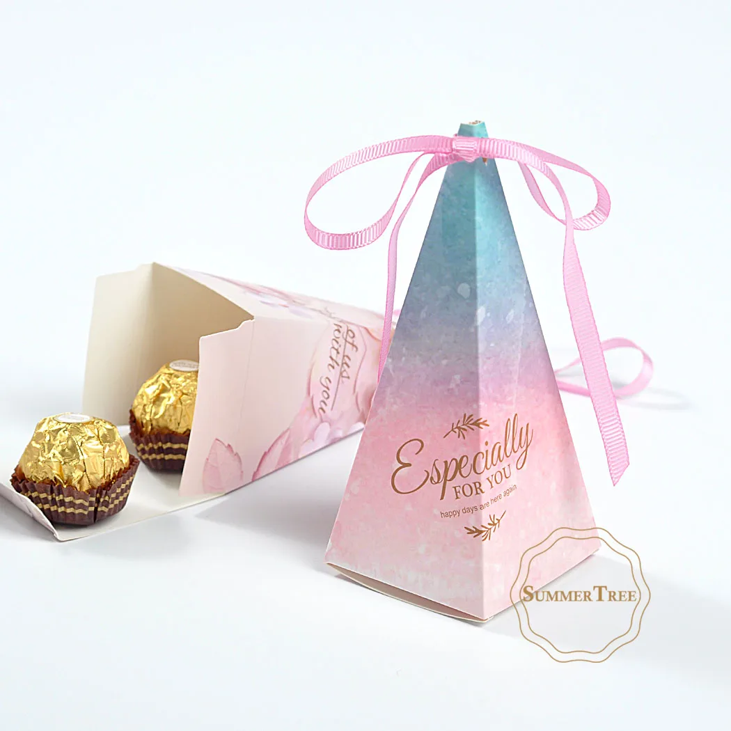 10 шт. креативная коробка для конфет свадебные сувениры детей треугольная