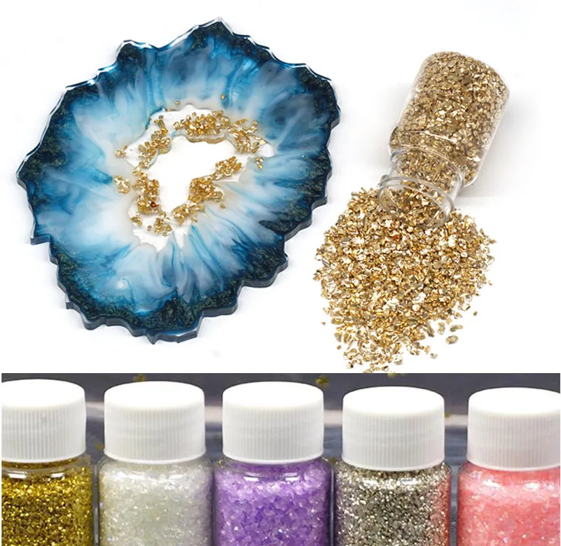 Мелкий гравийный Хрустальный песочный наполнитель для ногтей 5 цветов 40