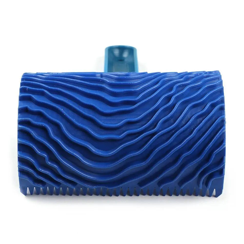 

Деревянный узор художественный Инструмент Синий валик для рисования имитация стен кисть резиновая домашняя прочная пустотелая декоративн...