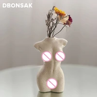 body art design flower vase nude female sculpture flower vase creative hobby vase planting machine home accessories ornamental