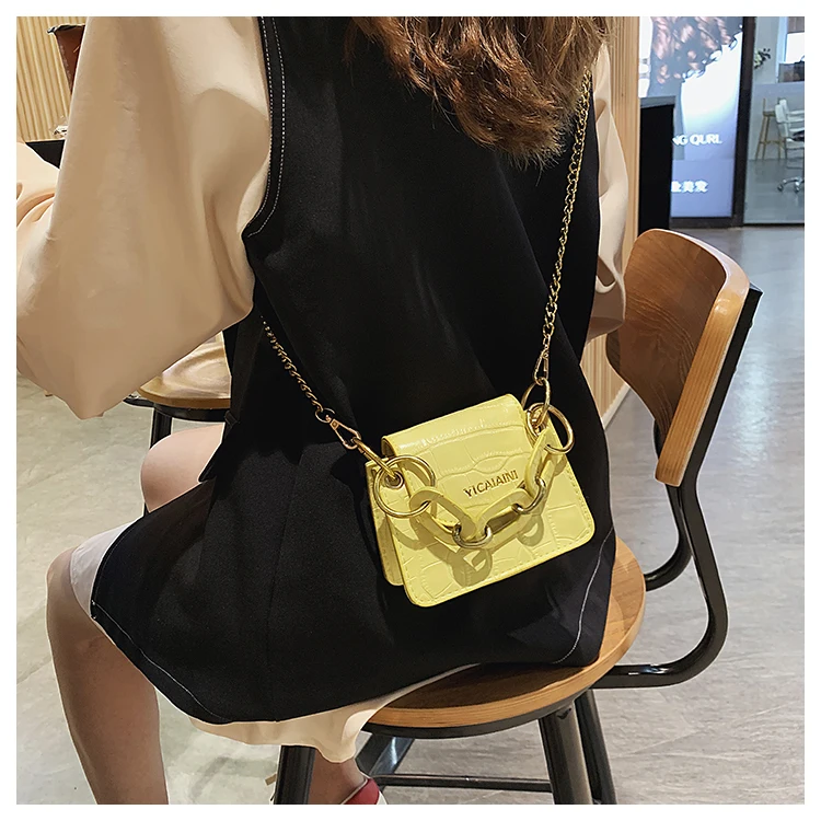 

Elegant Female Mini bag New PU Leather Women's Designer Handbags Crocodile pattern Chain Shoulder bag Trendy Messenger Bags