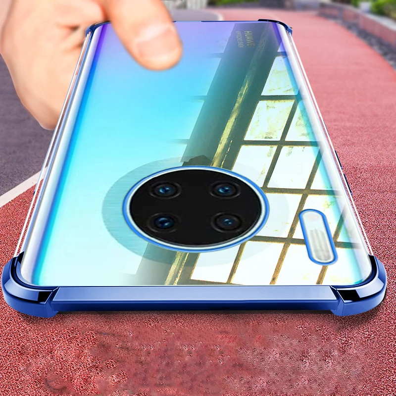Mate 30 3D Laser elec-покрытие подушка безопасности Чехол для huawei mate 30 20 Pro Lite X чехол анти-шок прозрачный для huawei