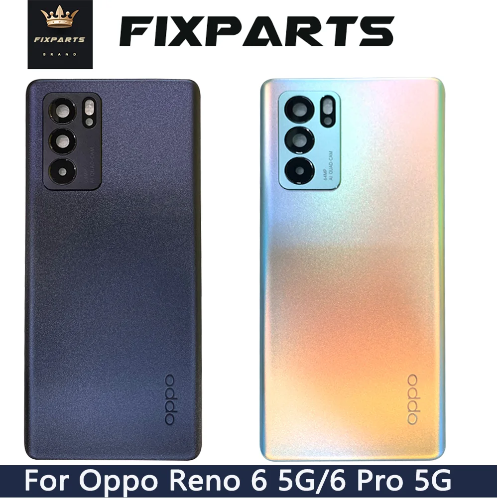 

Оригинальный чехол для Oppo Reno6 5G, задняя крышка для аккумулятора, стеклянный чехол для двери, запасные части для Oppo Reno6 Pro, задняя крышка