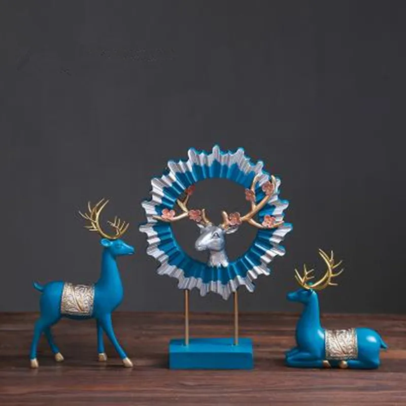 

Nordic Christmas deer crafts, creative animal statue decoration art, bar home office restaurant table decoration gifts