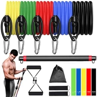 16 piecesset of latex resistance band training exercise yoga tube pull rope rubber expander elastic band fitness equipment