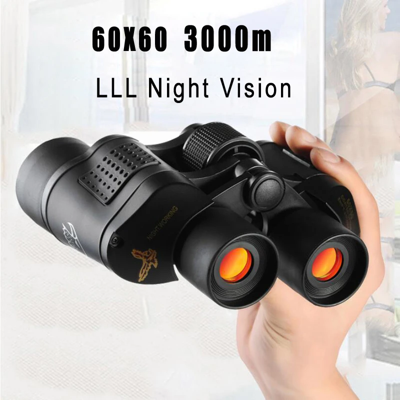 Caza 60X60 HD Binoculars Powerful And Long Distance 3000M Telescope Optical Lll Night Vision For Outdoor Hunting Camping Tourism
