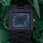 Мужские прямоугольные деревянные наручные часы BOBO BIRD из черного дерева, Роскошные Кварцевые часы лучшего бренда, деревянный браслет, Прямая поставка, продвижение в Испании