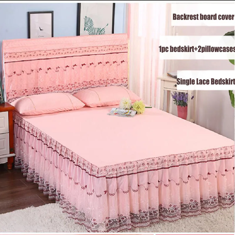 Однотонный Комплект постельного белья из 3 предметов с кружевными краями