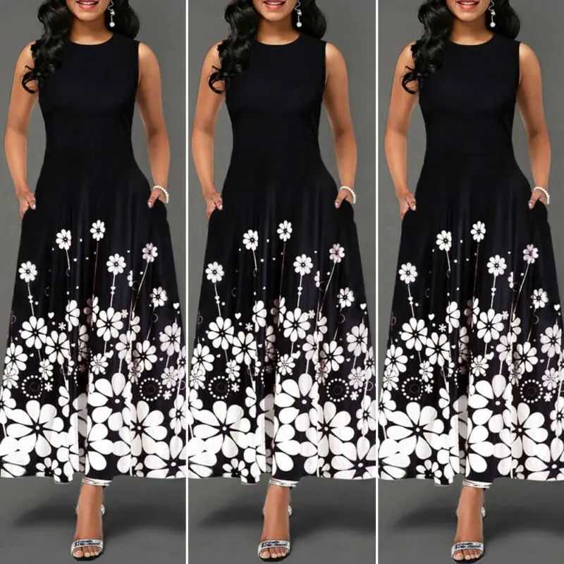 Женское винтажное Повседневное платье трапеция с круглым вырезом летнее