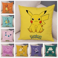 cushion cover 45x45cm pokemon pikachu short plush cartoon pillowcase winter warm comfortable car pillow cases sofa car home gift