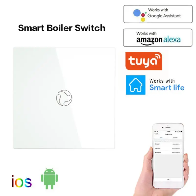 

Tuya Smart Life WiFi Boiler Water Heater Switch NEW 4400W, App Timer Schedule ON OFF, Voice Control Google Home , Alexa Echo Dot