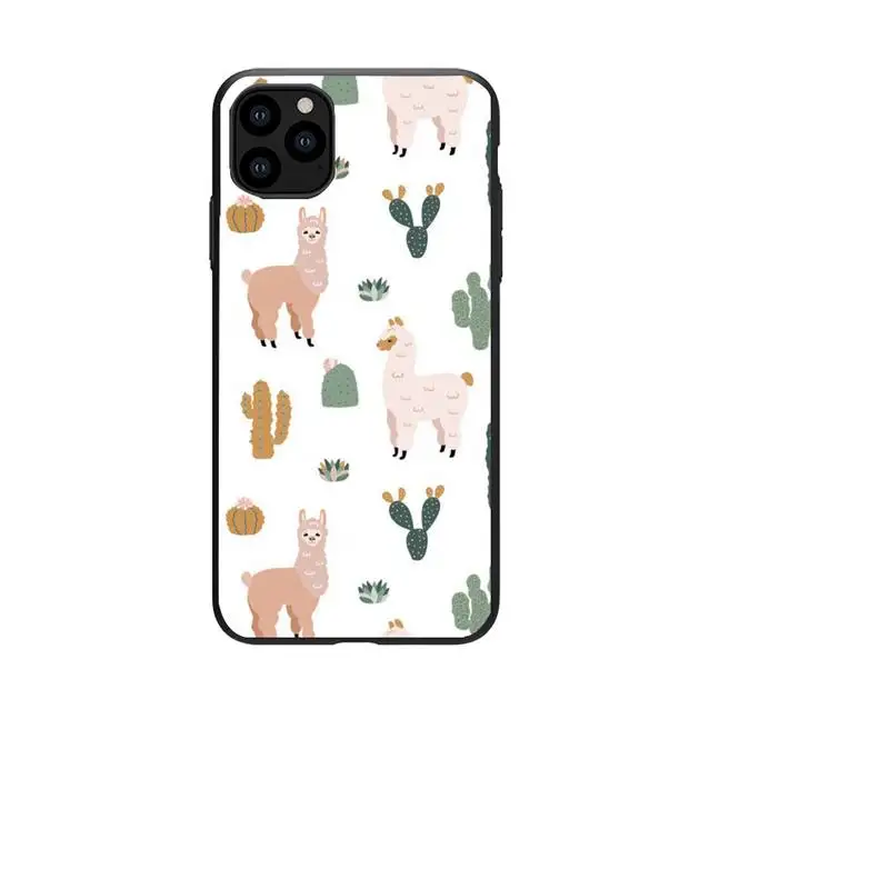 

Llama Alpaca pattern Phone Case For iphone 5s 6 7 8 11 12 plus xsmax xr pro mini se Cover Fundas Coque
