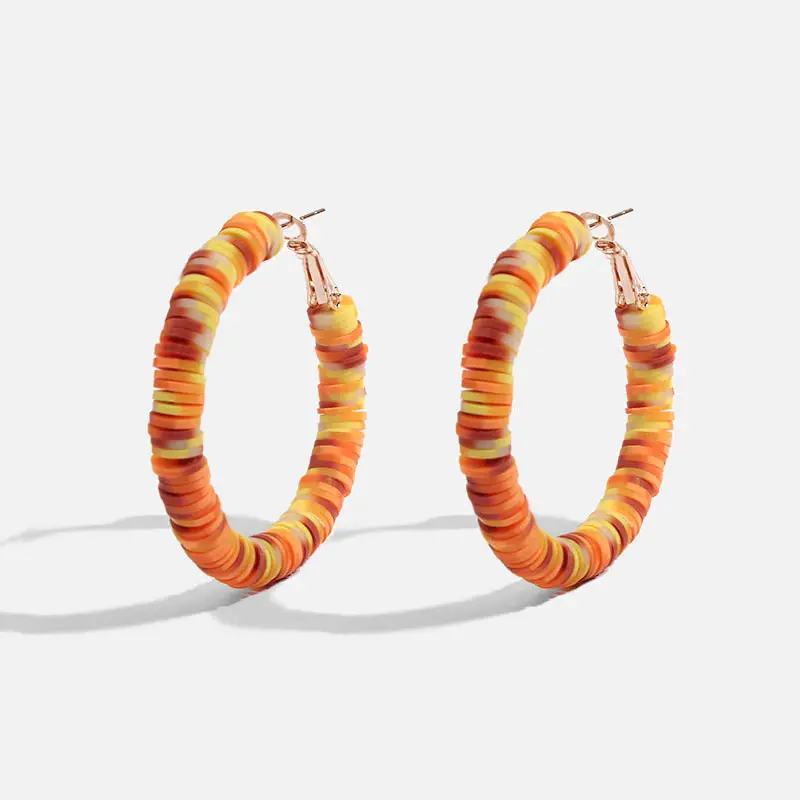 Flatfoosie новые серьги-кольца ручной работы из смолы для женщин модные богемные радужные круглые большие эффектные серьги ювелирные подарки - Окраска металла: 40MC