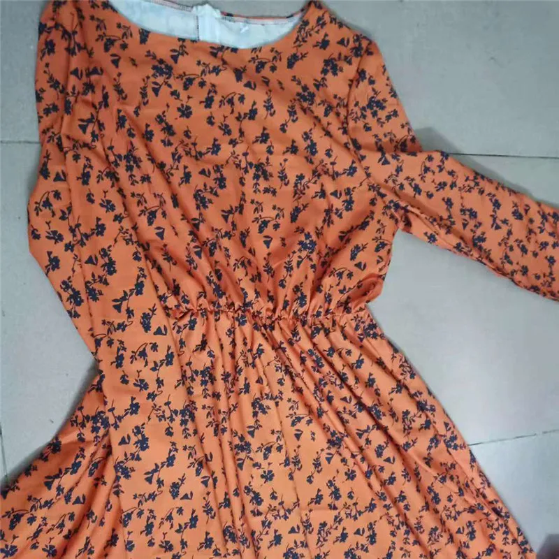 Новинка 2019 мини платье с длинным рукавом и цветочным рисунком женское осеннее