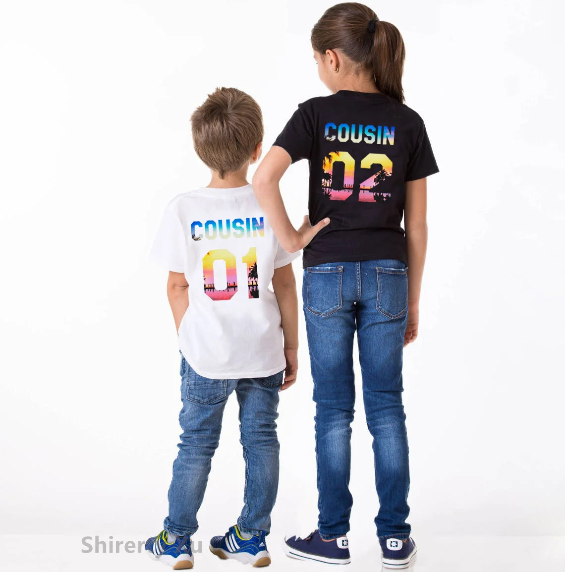 

Cousin 01/02/03 Print Kids Tshirt Brother Sister Matching Siblings Clothes Fashion Cousins T-shirt Tops Funny Children Tees