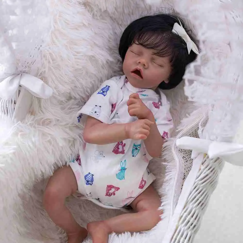 

Limited Edition Lifelike Reborn Dolls 47CM Sleeping Cloth With Girls Finished Dolls For Children Gift Baby Newborn T1K4
