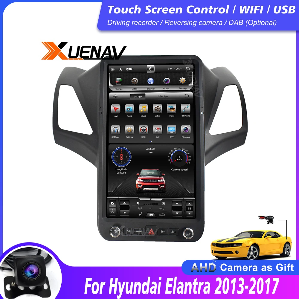 

Автомагнитола 13,6 дюйма, стереоплеер для Hyundai Elantra 2013, 2014, 2015, 2016, 2017, GPS, Авторадио для hyundai elantra, автомобильный навигатор