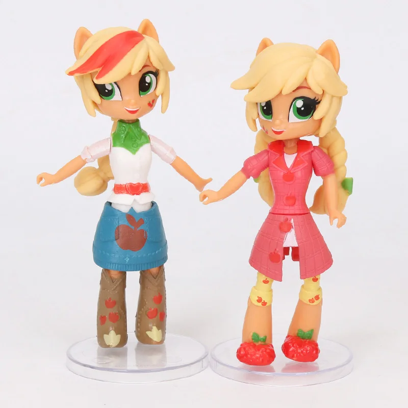 Игрушки My Little Pony, экшен-фигурки из ПВХ, мини-фигурки — пони Радуга Дэш, Сумеречная Искорка, Эпплджек, дракончик Спайк, 12 шт./набор