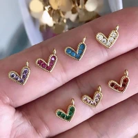 20pcs mini heart star charms for jewelry making gold color pave cubic zirconia cz crystal pendant necklace bracelet earrings