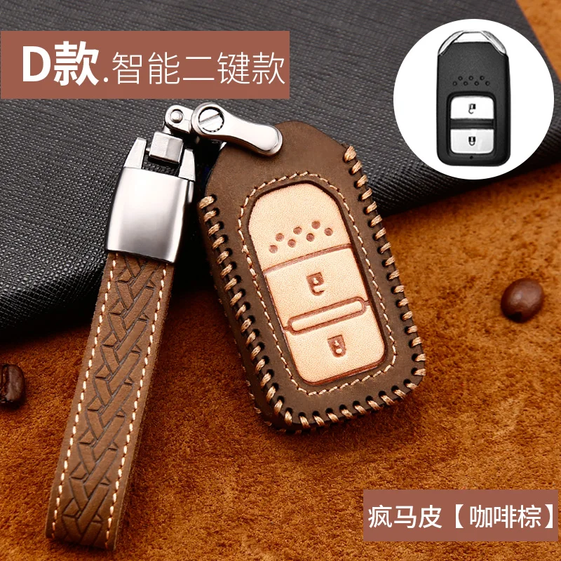 

Leather key cover Car Key Case For Honda Hrv Civic 2017 Accord 2003-2007 Crv Freed Pilot car accessories honda accord 2017