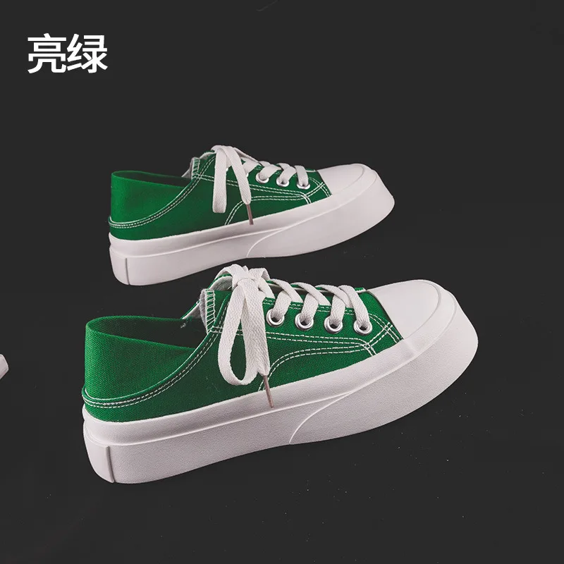 

Round Toe Shoes Woman 2021 Clogs Platform Casual Female Sneakers Modis New Creepers Small Espadrille Cute Summer Spring Solid Ca