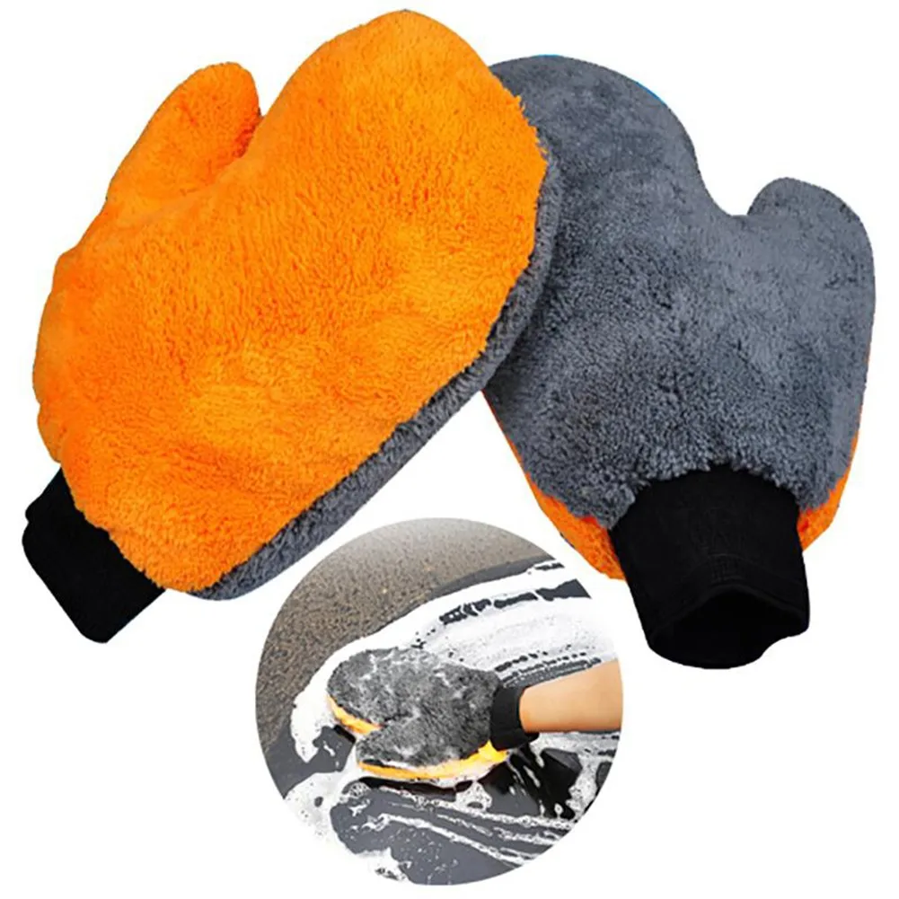 

Car Washing Gloves Cleaning Mitt Wash Glove Maintenance Soft Coral Fleece Car Washing Brush Cloth For Motorcycle Auto Home