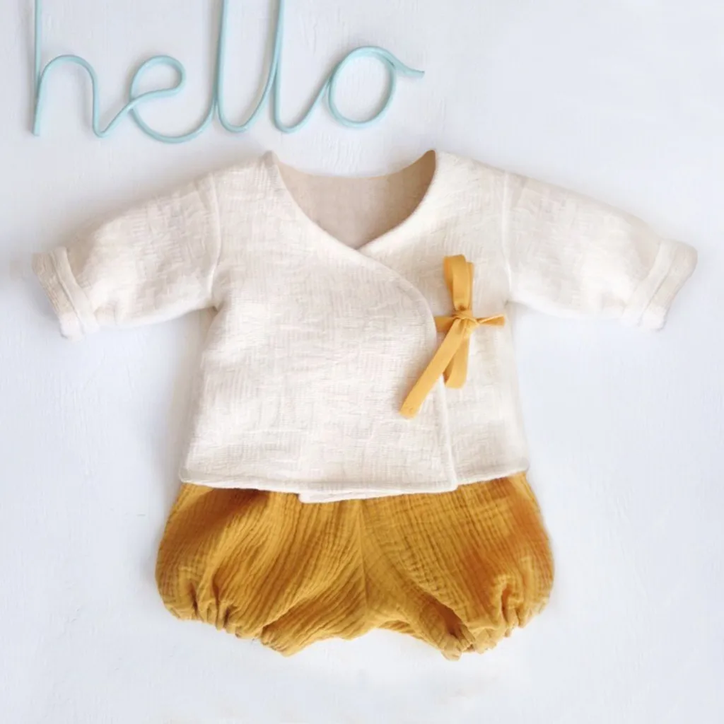 2020 Newborn Infant Baby Clothes Set Girl Solid Kimono T-shirt Tops Shorts Outfits 2pcs Children | Детская одежда и обувь