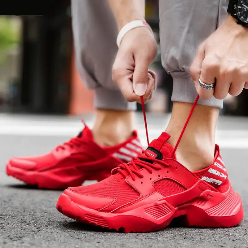 Размер 39-48 Мужская обувь Кроссовки 2020 модные удобные дышащие сетчатые кроссовки