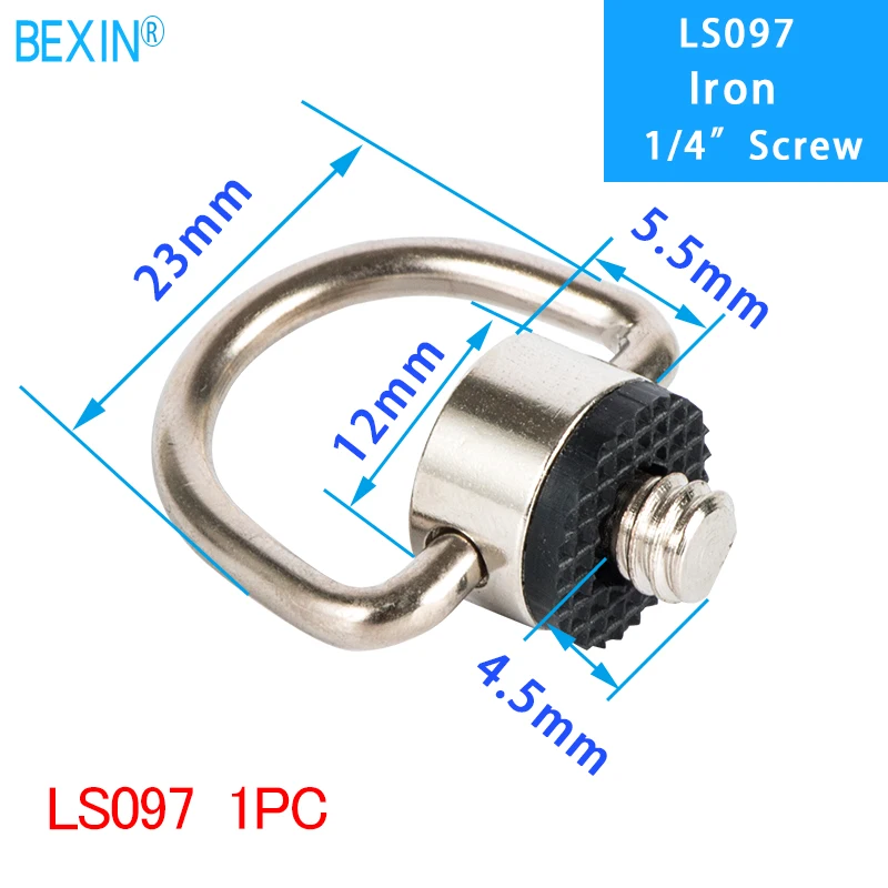 LS097 1pc 1/4 винт на ремешке для камеры 1/4 дюймов складной адаптер d-образного кольца штатив монопод шаровая Головка быстросъемная пластина dslr камера винт - Цвет: LS097 1pc