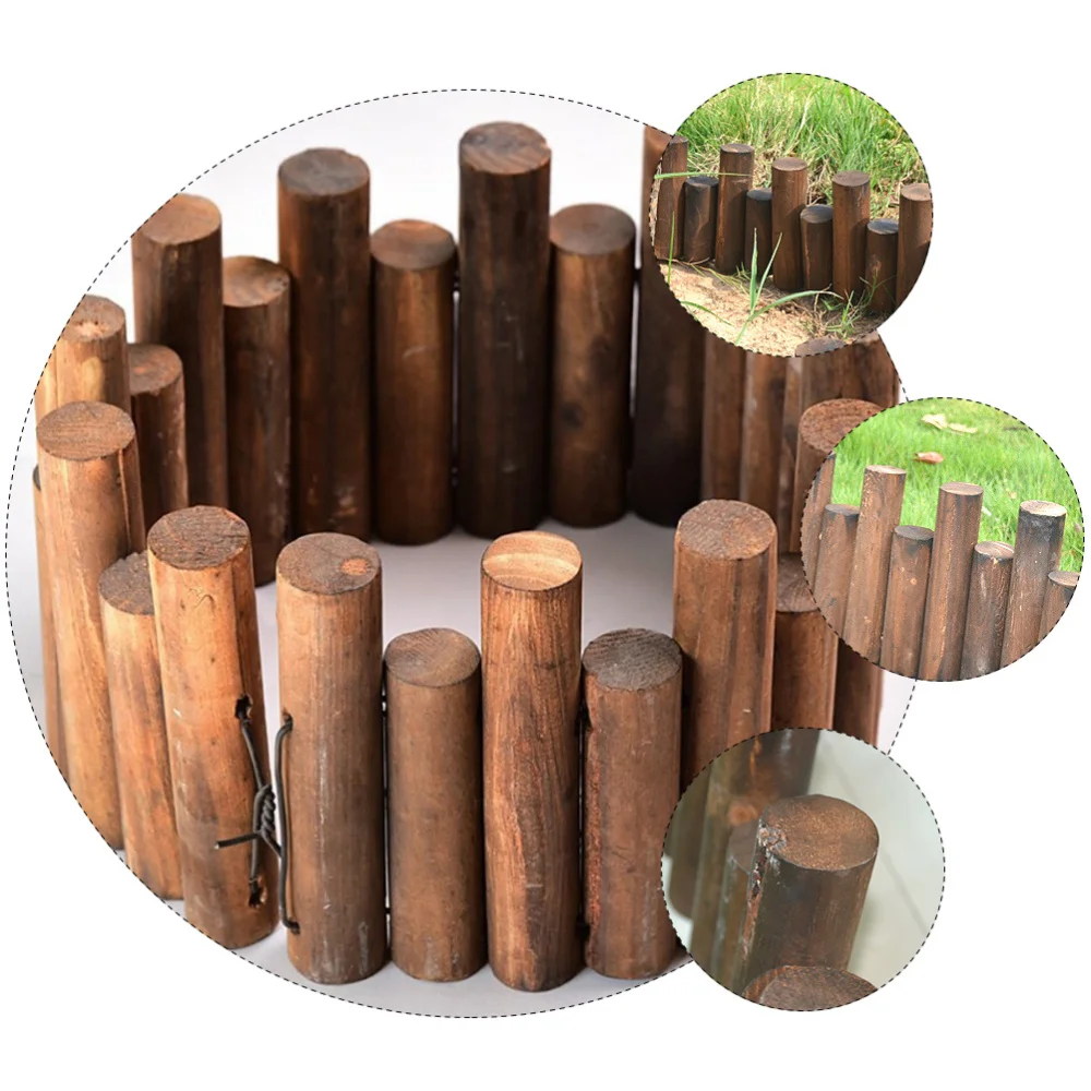 

Log Edging Anticorrosive Carbonized Uneven Log Edging Border for Garden Lawn