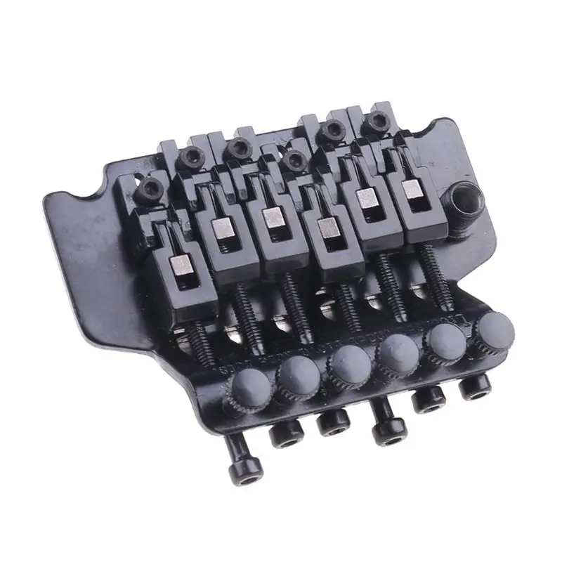 1 set schwarz tremolo brücke doppel verriegelung system gezogen elektrische gitarre saiten brücke gitarre teile für floyd rose lic ich