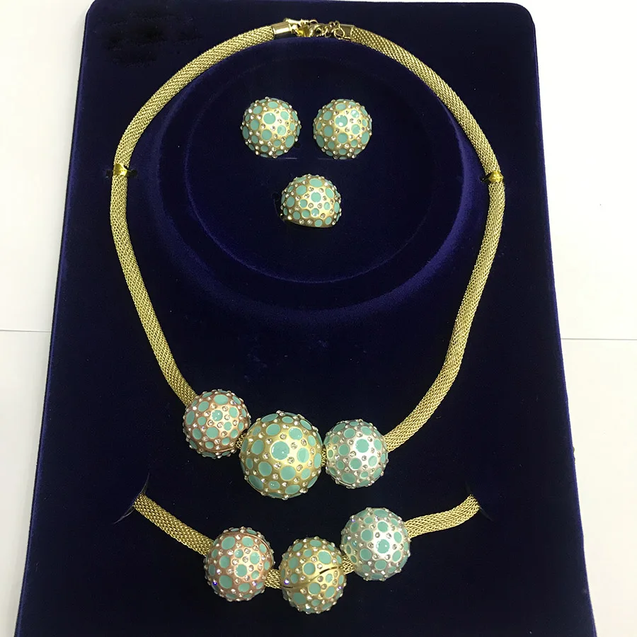 Ювелирные наборы из бисера Индийского цвета роскошное ожерелье браслет серьги