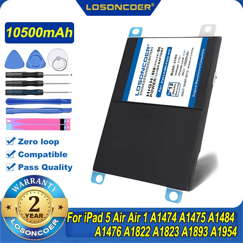 100% Оригинальный аккумулятор для планшета LOSONCOER 10500 мАч A1484 iPad 5 5th Air 1 iPad5 A1474 A1475 A1476