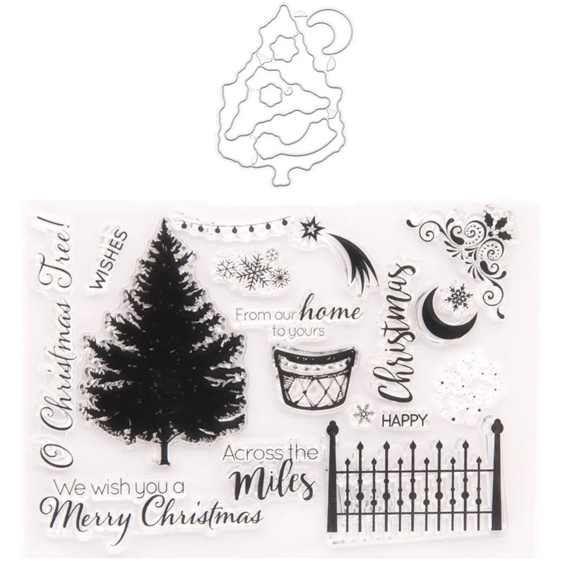 

Christmas Stamps Deer Snowflake Wishes Clear Stamps Words Transparent Silicone Stamp Seal for DIY Paper Card