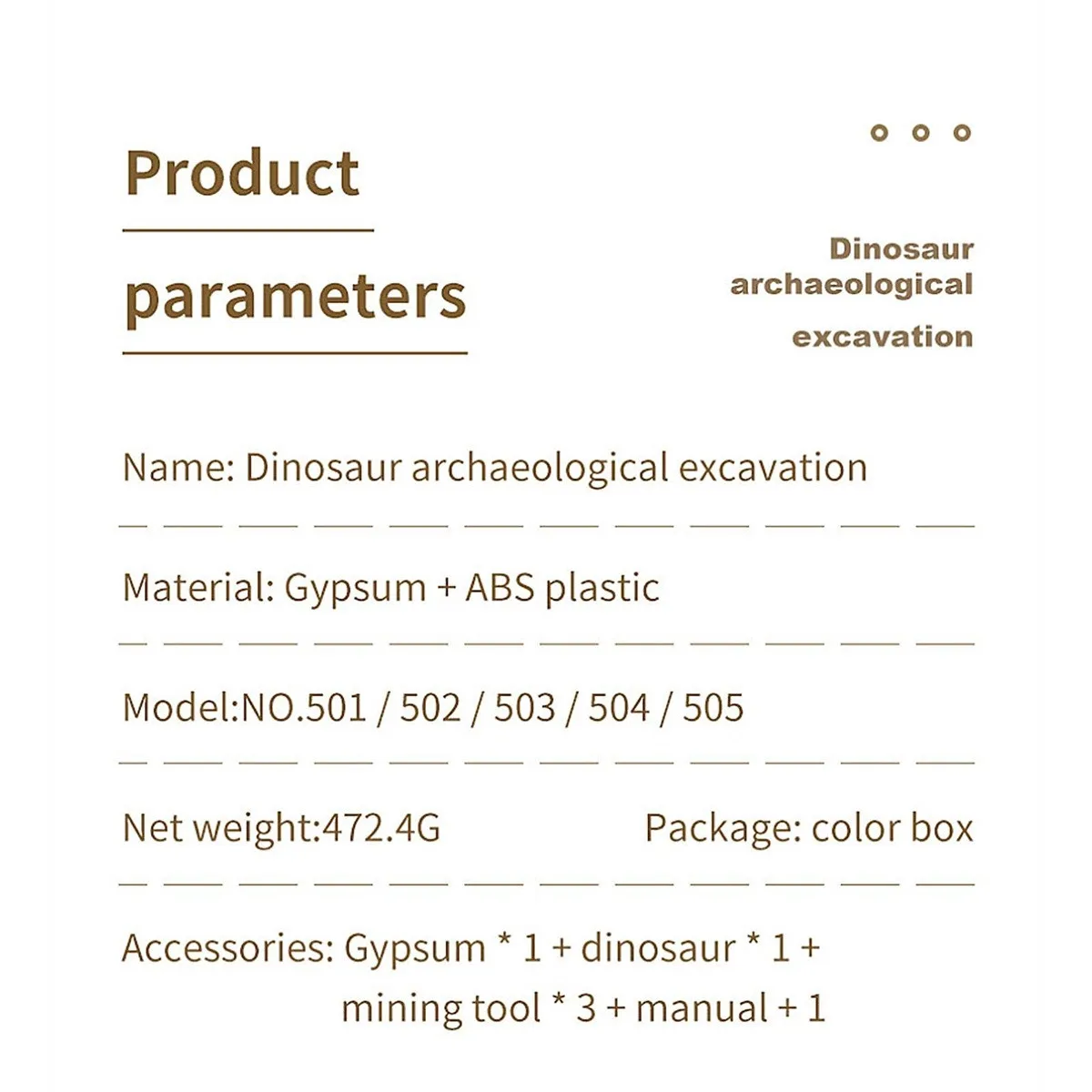 

Excavation Kit Simulation Dinosaur Fossils Skeleton Archeology Education Fossils Model Children Learning Educational Toy