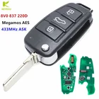 Запасной пульт дистанционного управления KEYECU 434 МГц для Audi A3 S3 2012 2013 2014 2015 8V0 837 220D