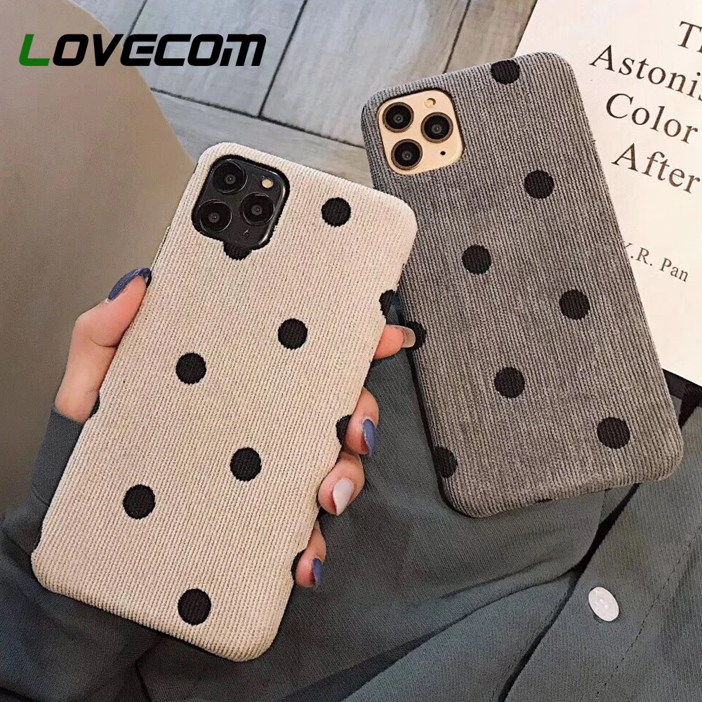 LOVECOM Ретро волна Точка чехол для телефона для iPhone 11 Pro Max XR XS Max 6 6S 7 8 Plus X сплошной цвет мягкая ткань задняя крышка Coque подарок