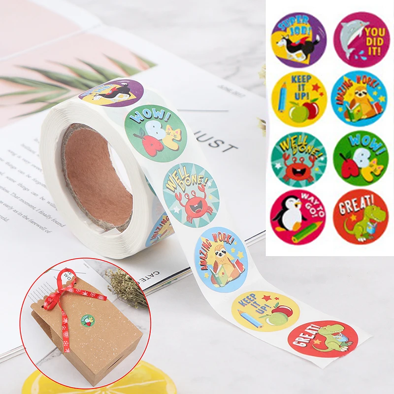 

Стикеры s круглый животных печать этикеток ручной работы Скрапбукинг стикер для канцелярских товаров Стикеры