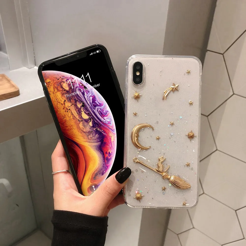 Чехол KISS милый чехол с блестками для iPhone 6 7 8 Plus глянцевая эпоксидная смола звезда