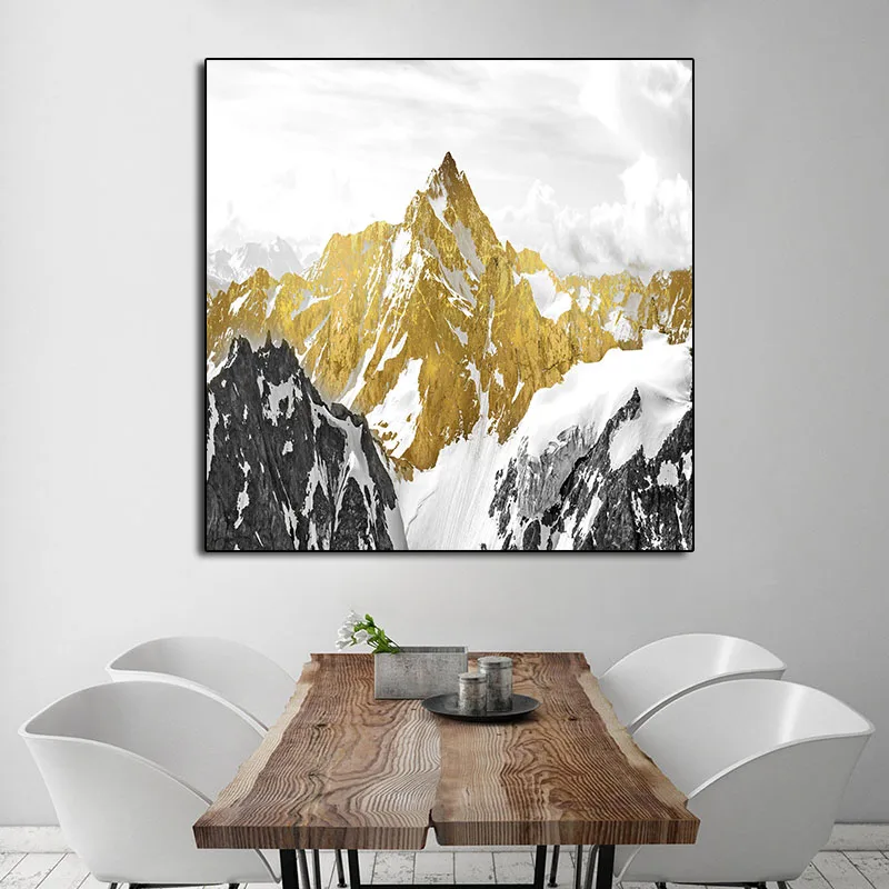 Абстрактный Золотой плакат живопись для дома настенные картины Графический