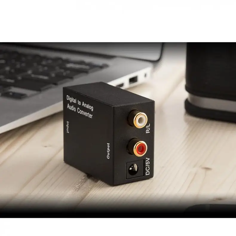 Черный EDD Цифровой оптический Toslink SPDIF Coax в аналоговый L/R RCA аудио конвертер