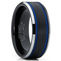 mens and womens black tungsten carbide ring classic wedding ring for anniversary gift