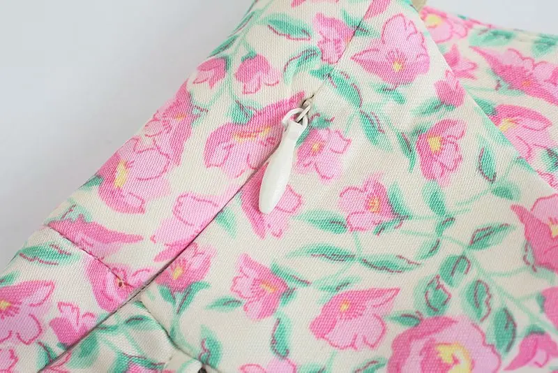 

2021 Summer Fashion Women Flowers Print Strap Dress Sleeveless Backless Female Beach Sundress