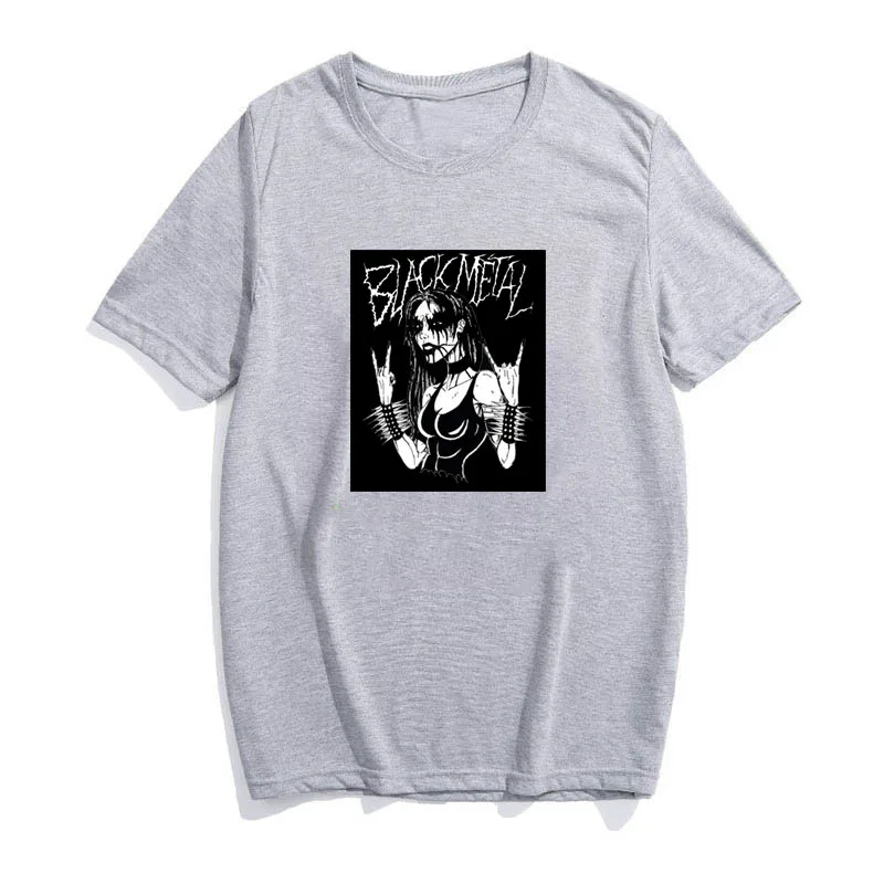 Женская футболка с коротким рукавом черная Свободная Повседневная в готическом