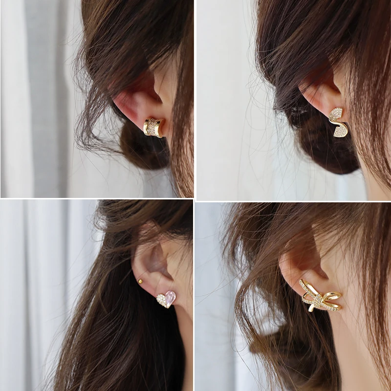 

ZAKOL New Gold Color Fashion Irregular Circle Earring for Women Brilliant AAA Zirconia Stud Earrings Brincos Wedding Pendant