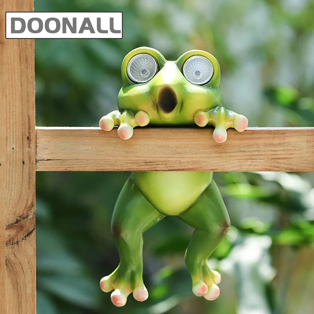 

Садовый декоративный светильник в виде лягушки на солнечной батарее, полимерная подвесная Статуэтка лягушки на солнечной батарее, украшен...