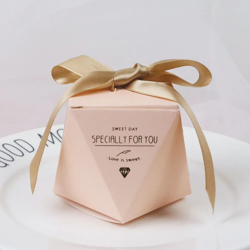 Новинка подарочная коробка в форме розовых бриллиантов драги конфет деко